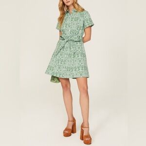 Hill house Laura Dress in Green Jacquard